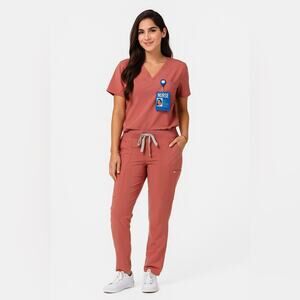 FIGS Catrina Scrubs Top & Yola Bottoms Set in Women's Large